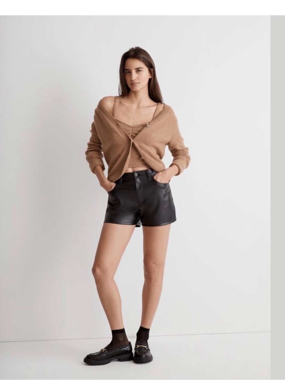 Madewell Button Down Sweater & Matching Cropped Sweater Tank Set – XL/L